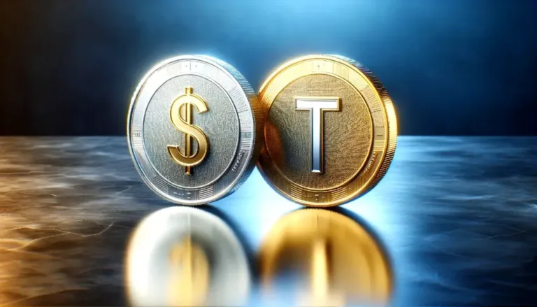 USDT and USD coins-two coins